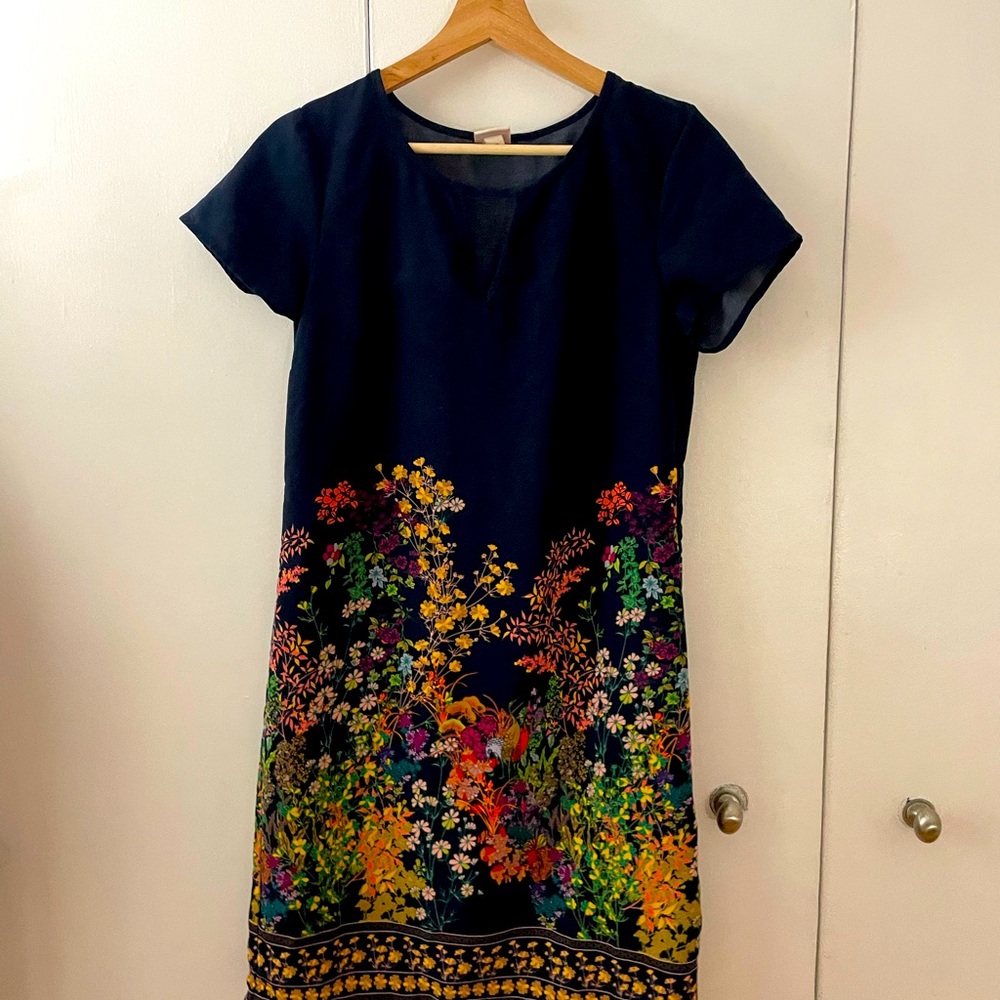 Floral dress with cap sleeves